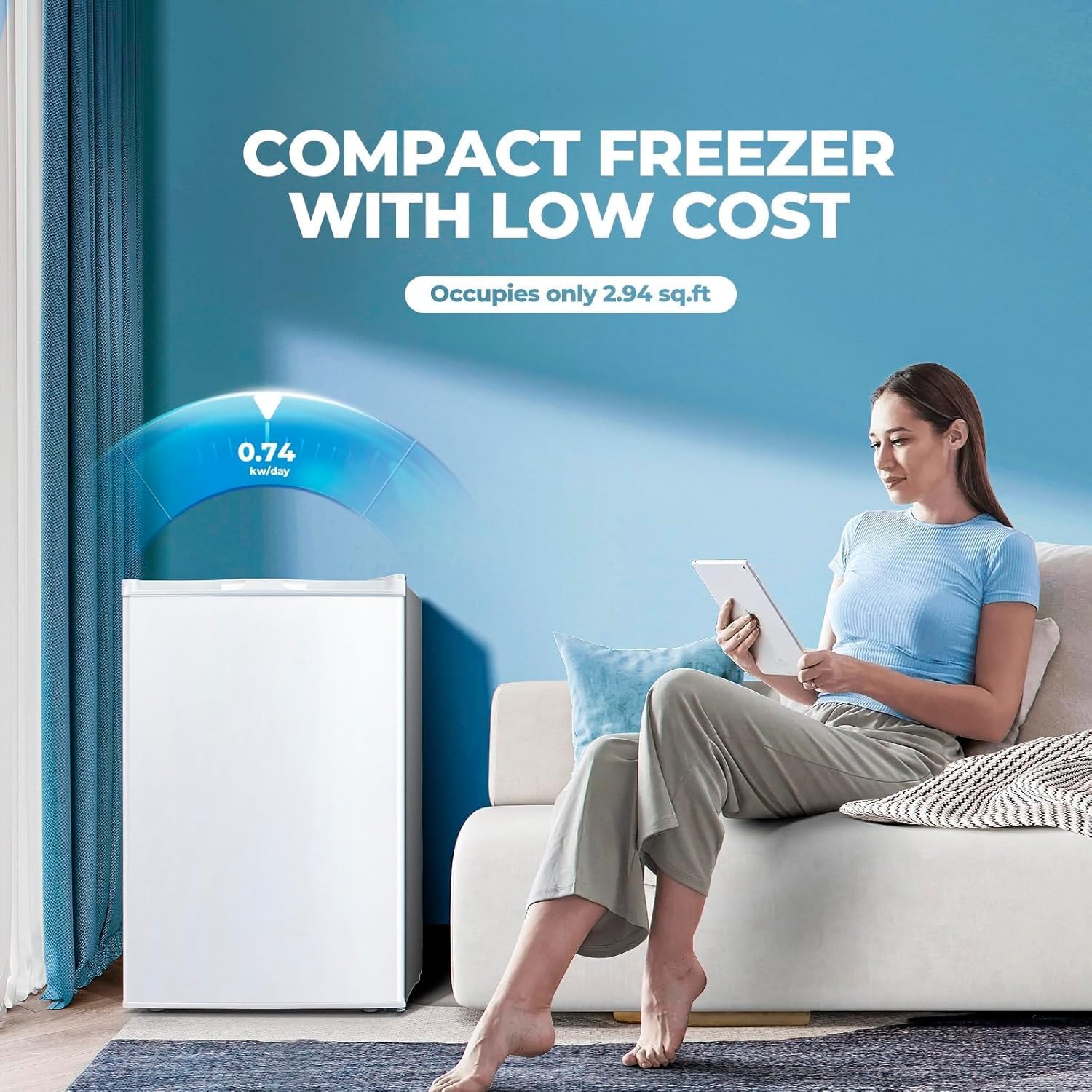 Kismile 3.0 Cu.ft Upright Freezer. Small Mini Freezer - Image 19
