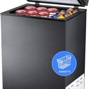 Kismile 3.2 Cubic Feet Chest Freezer with Removable Basket D5880