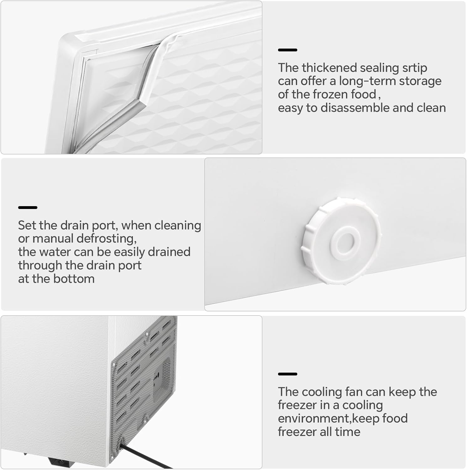 Kismile 3.2 Cubic Feet Chest Freezer with Removable Basket D5880 - Image 11