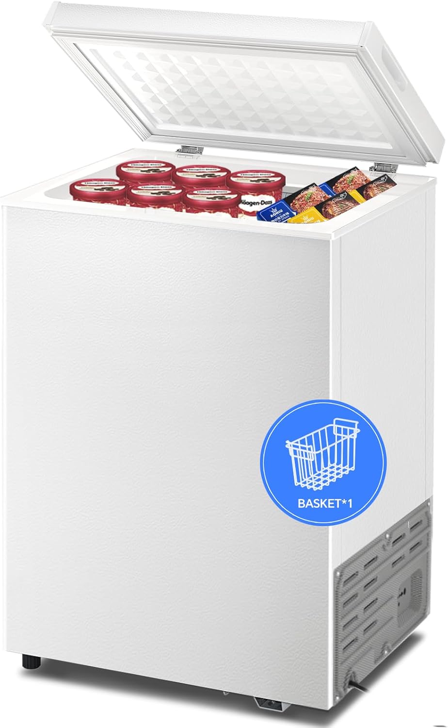 Kismile 3.2 Cubic Feet Chest Freezer with Removable Basket D5880 - Image 8