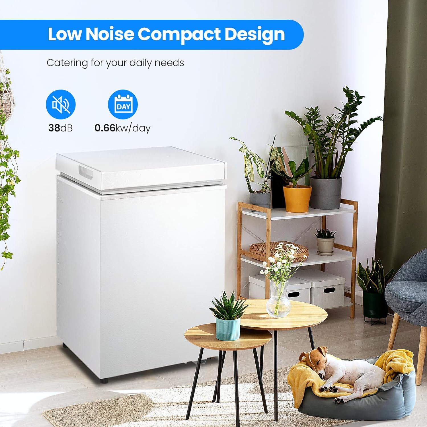 Kismile 3.2 Cubic Feet Chest Freezer with Removable Basket D5880 - Image 13