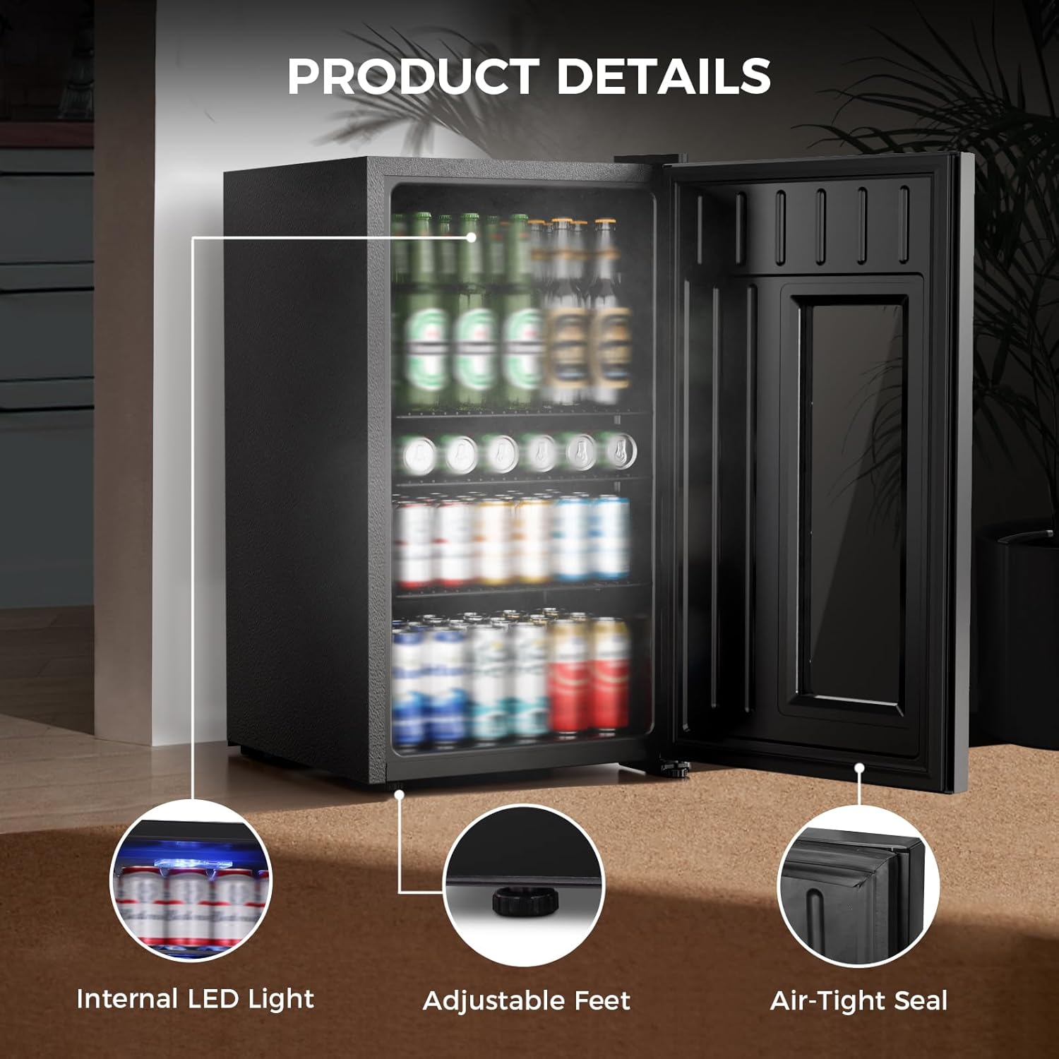 Kismile 3.2 Cu.Ft Beer Fridge WC5890 - Image 4