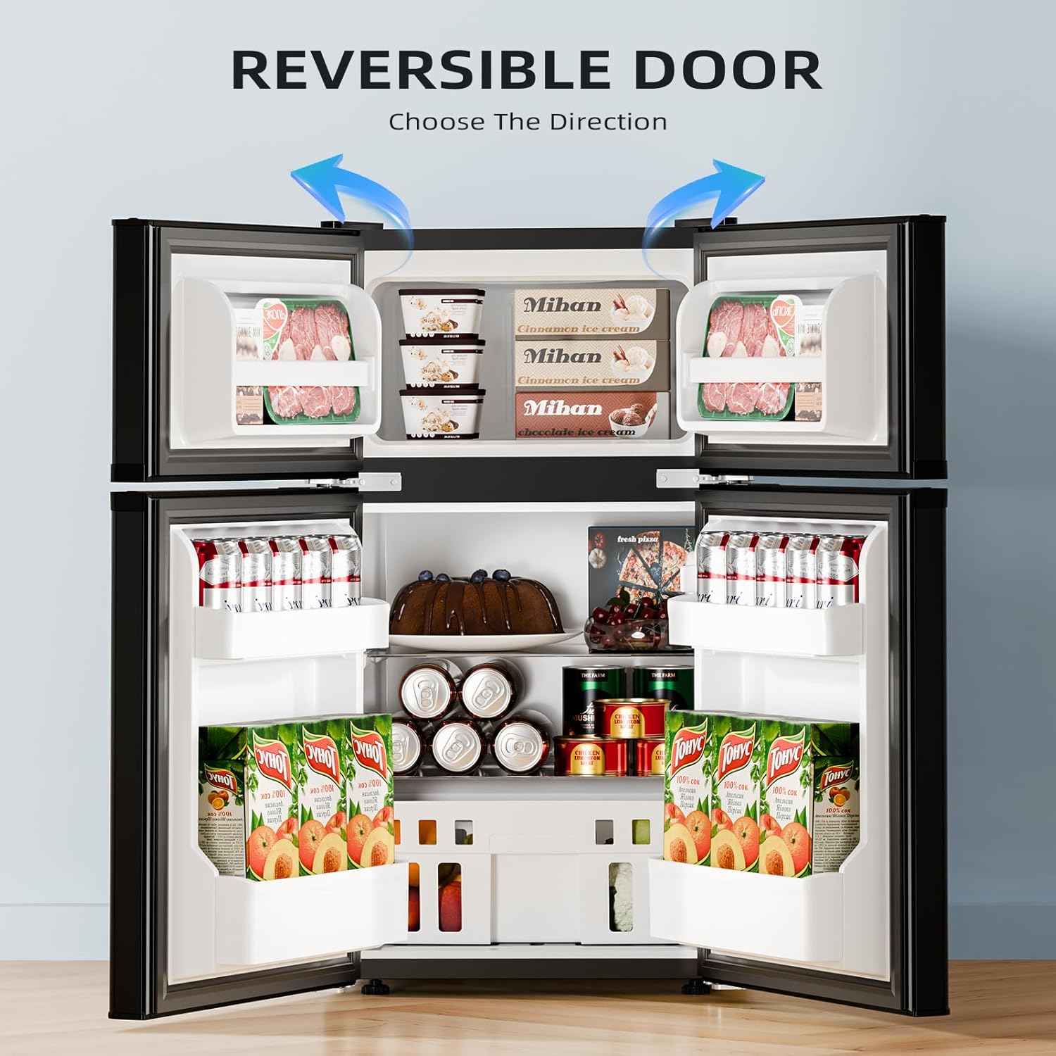 Kismile 3.2 Cu.Ft.Mini Refrigerator with Freezer F5887 - Image 6