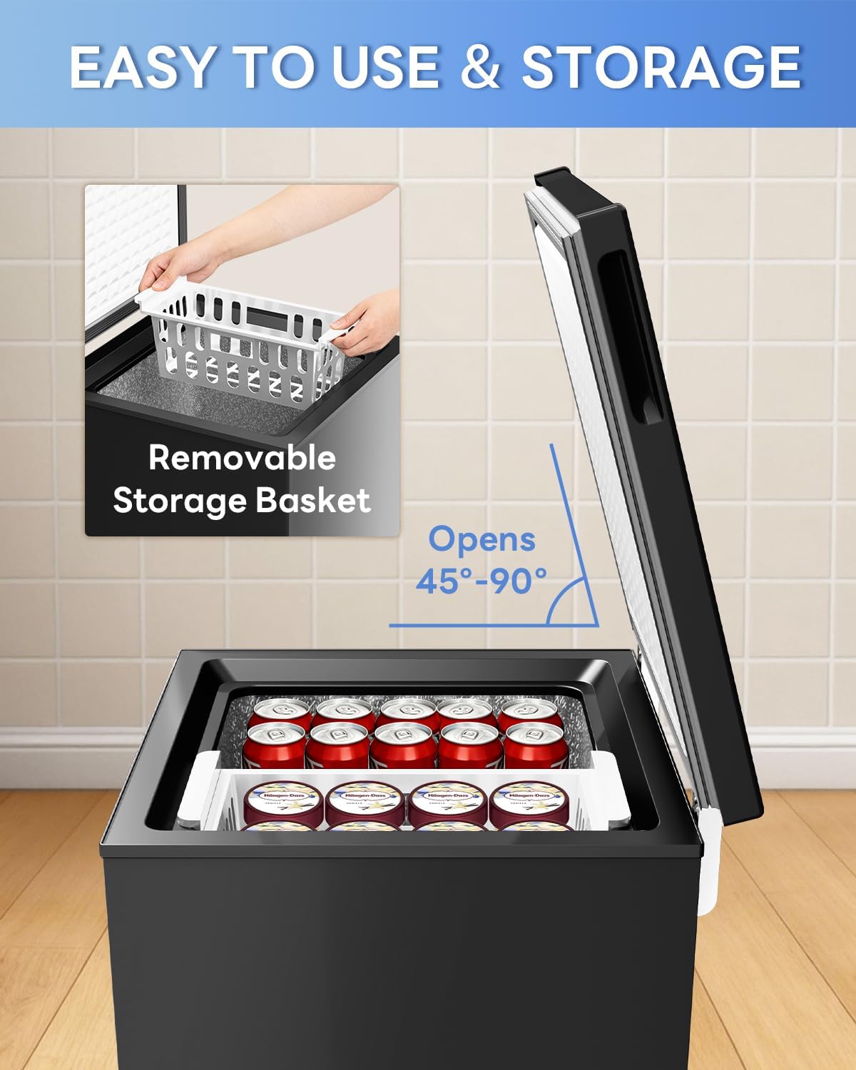 Kismile 3.5 Cu. Ft Chest Freezer 58090RFR0 - Image 7