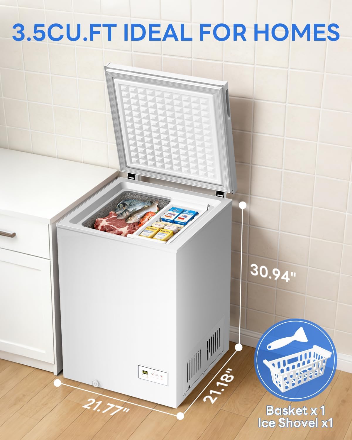 Kismile 3.5 Cu. Ft Chest Freezer 58090RFR0 - Image 16