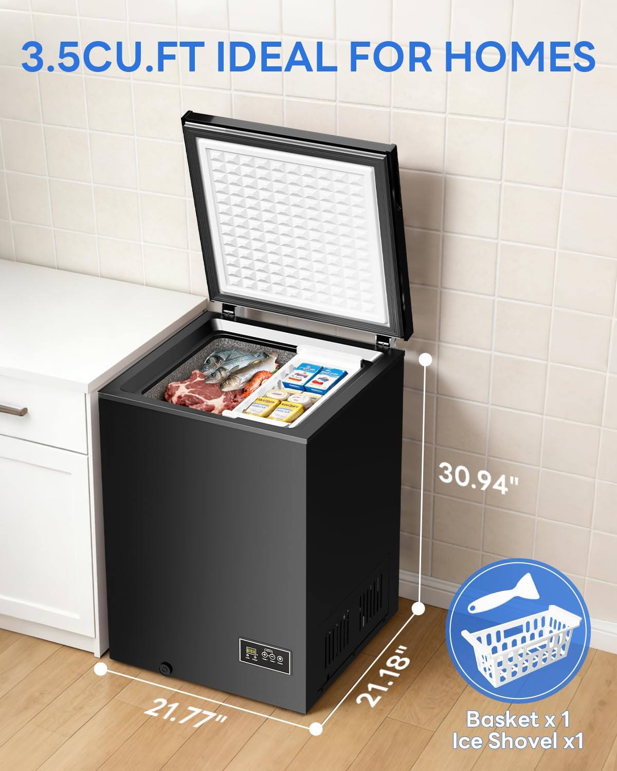 Kismile 3.5 Cu. Ft Chest Freezer 58090RFR0 - Image 2