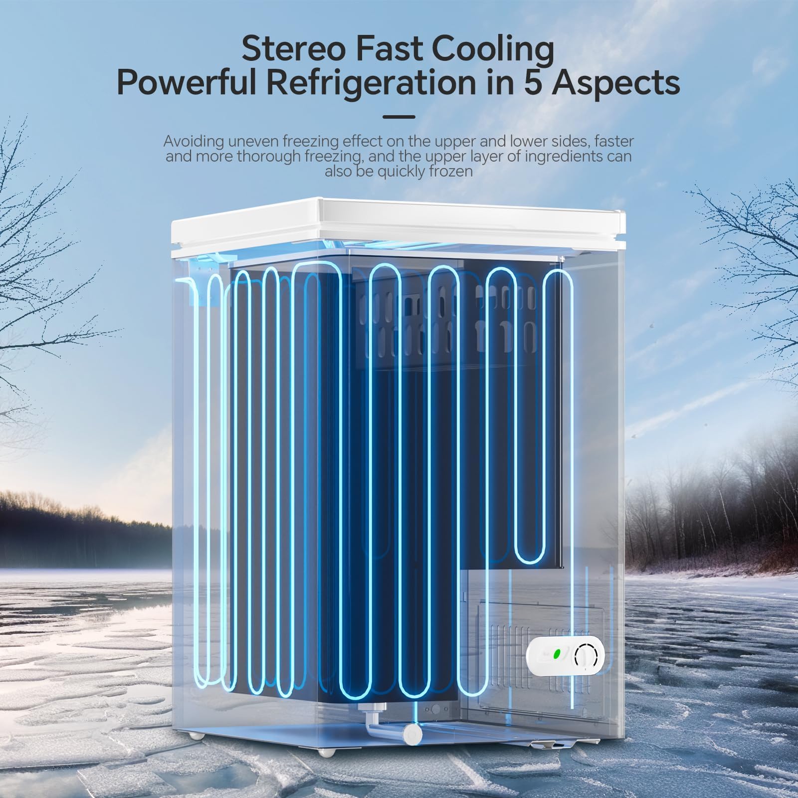 Kismile 3.5 Cubic Feet Chest Freezer - Image 9