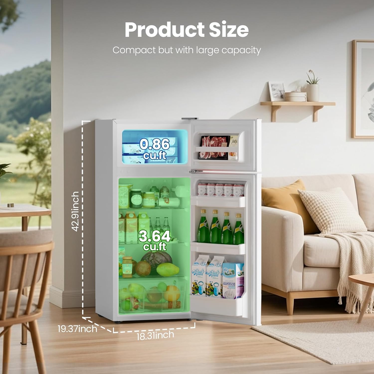 Kismile 4.5 Cu.Ft Mini Fridge with Freezer 58127RRE0 - Image 16