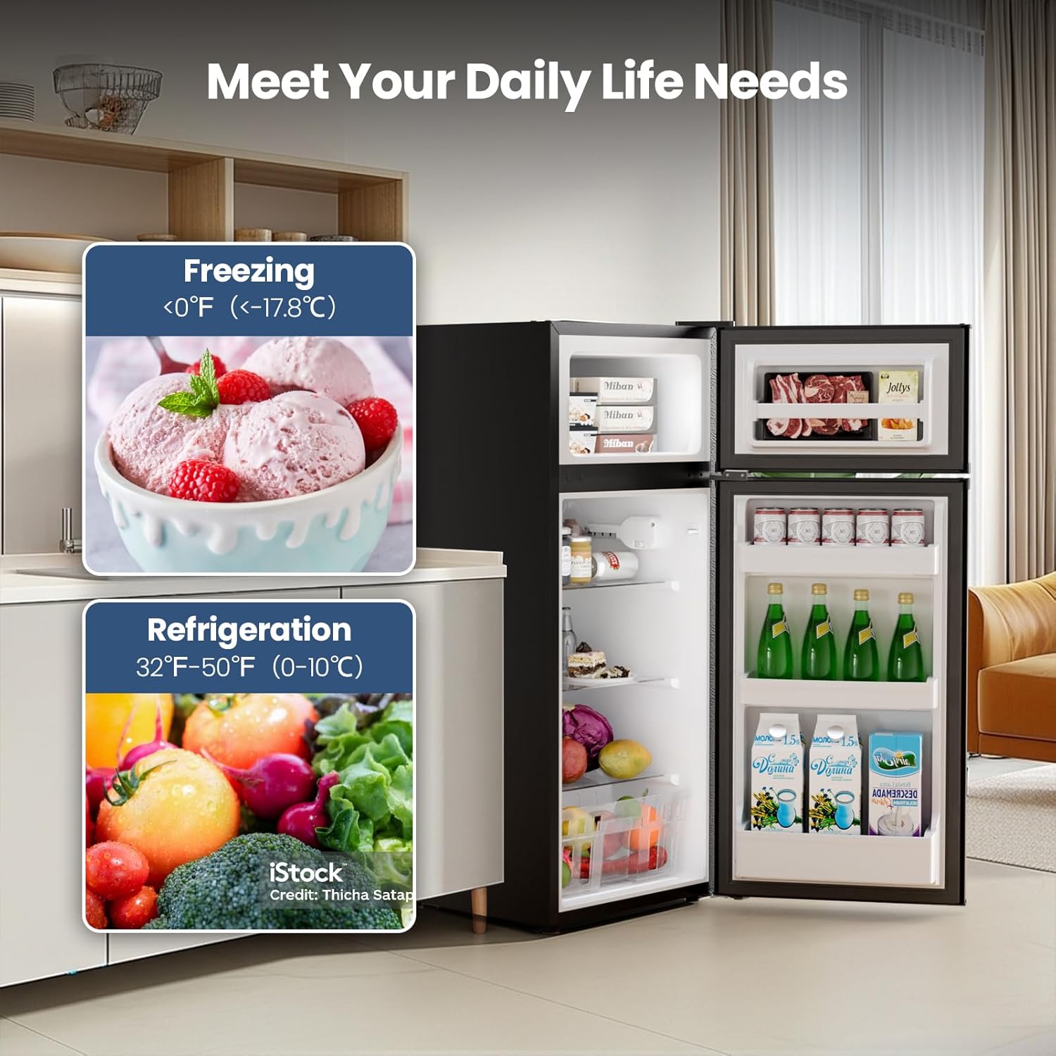 Kismile 4.5 Cu.Ft Mini Fridge with Freezer 58127RRE0 - Image 3