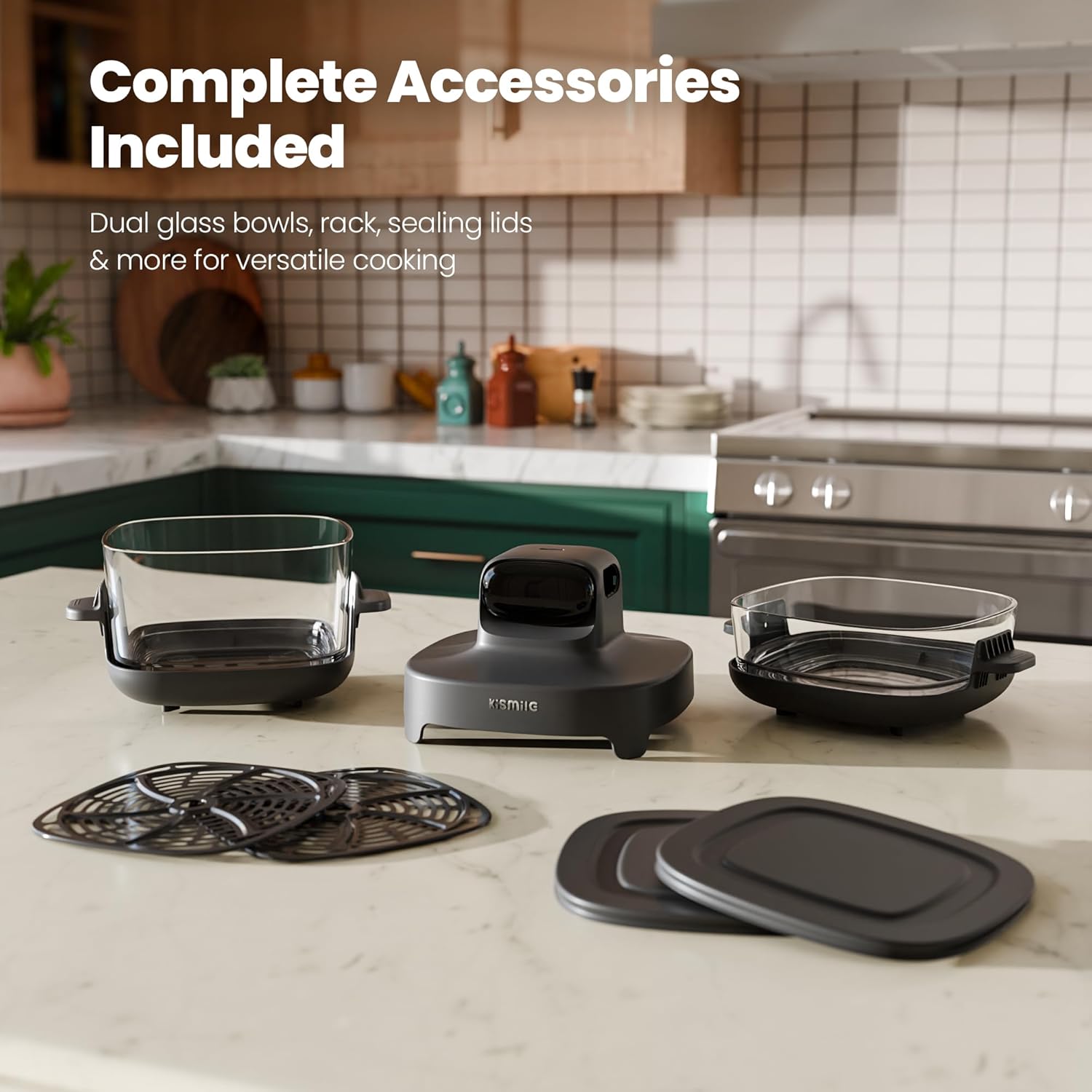 Kismile 5-in-1 Portable Glass Air Fryer K8126 - Image 4