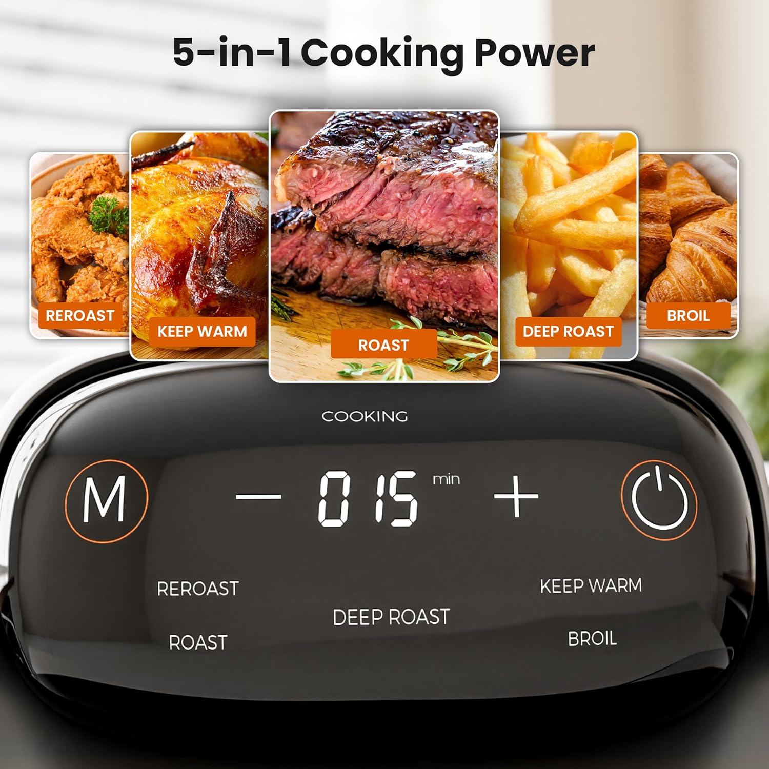 Kismile 5-in-1 Portable Glass Air Fryer K8126 - Image 5