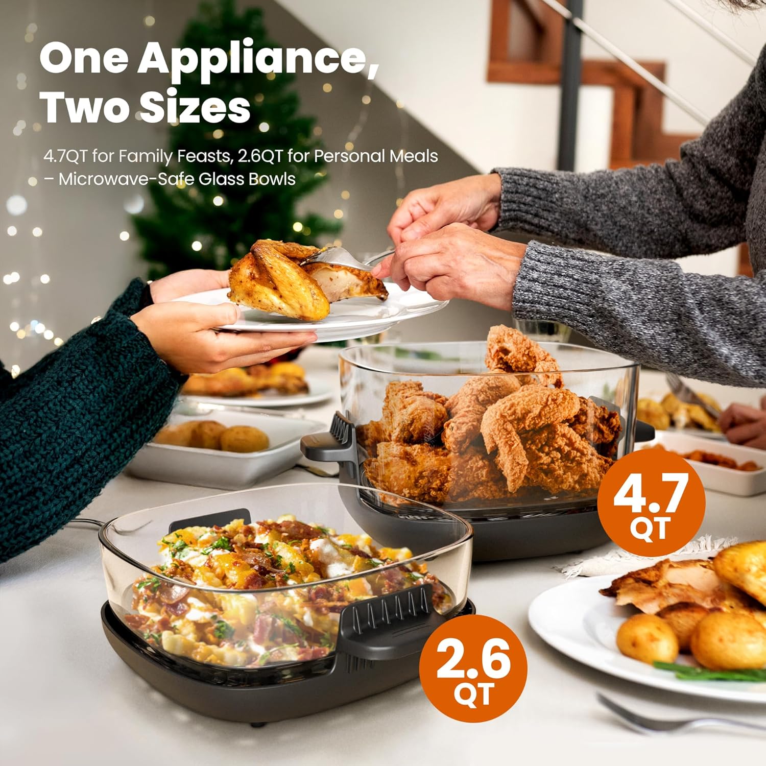 Kismile 5-in-1 Portable Glass Air Fryer K8126 - Image 3