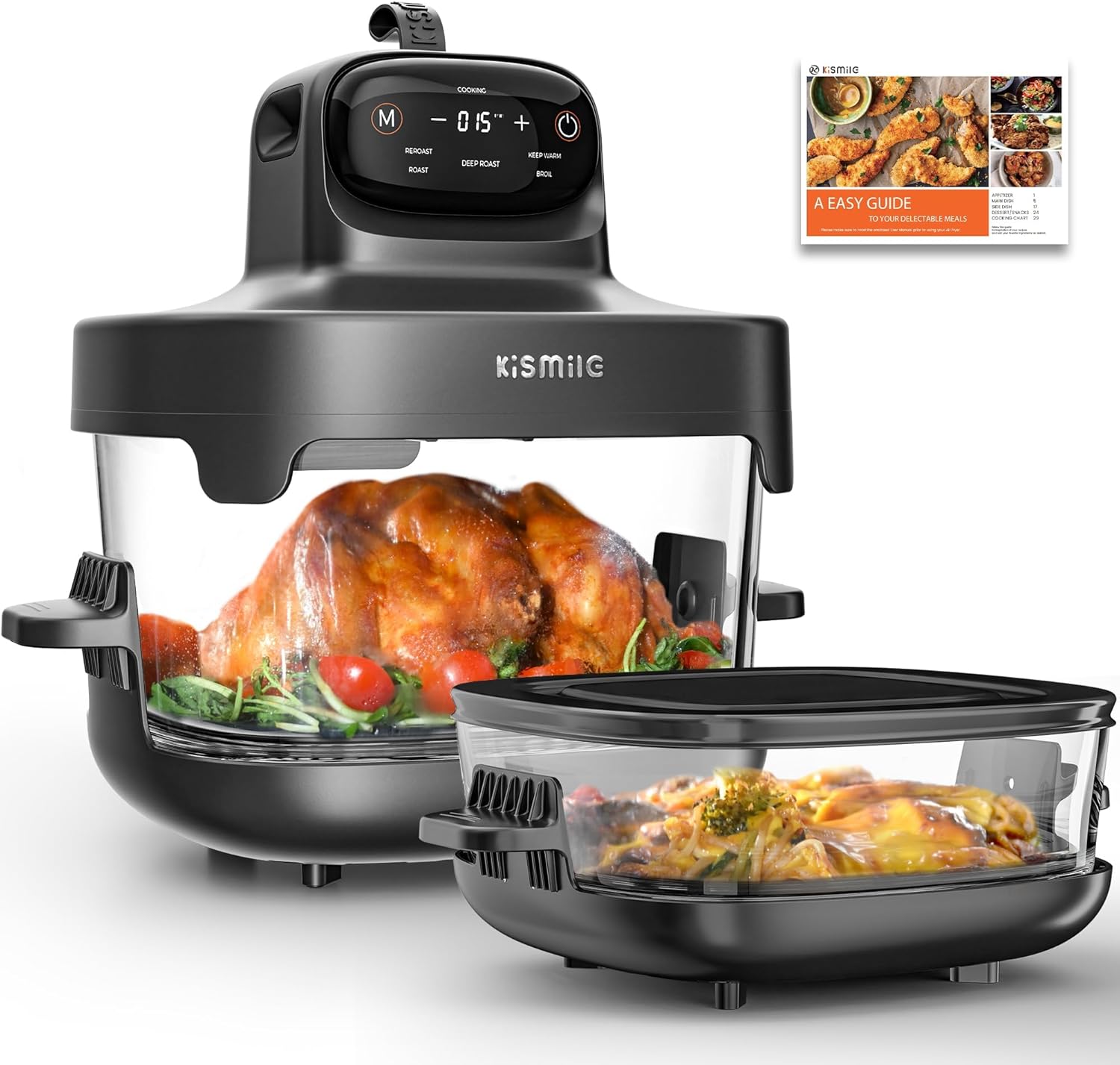 Kismile 5-in-1 Portable Glass Air Fryer K8126