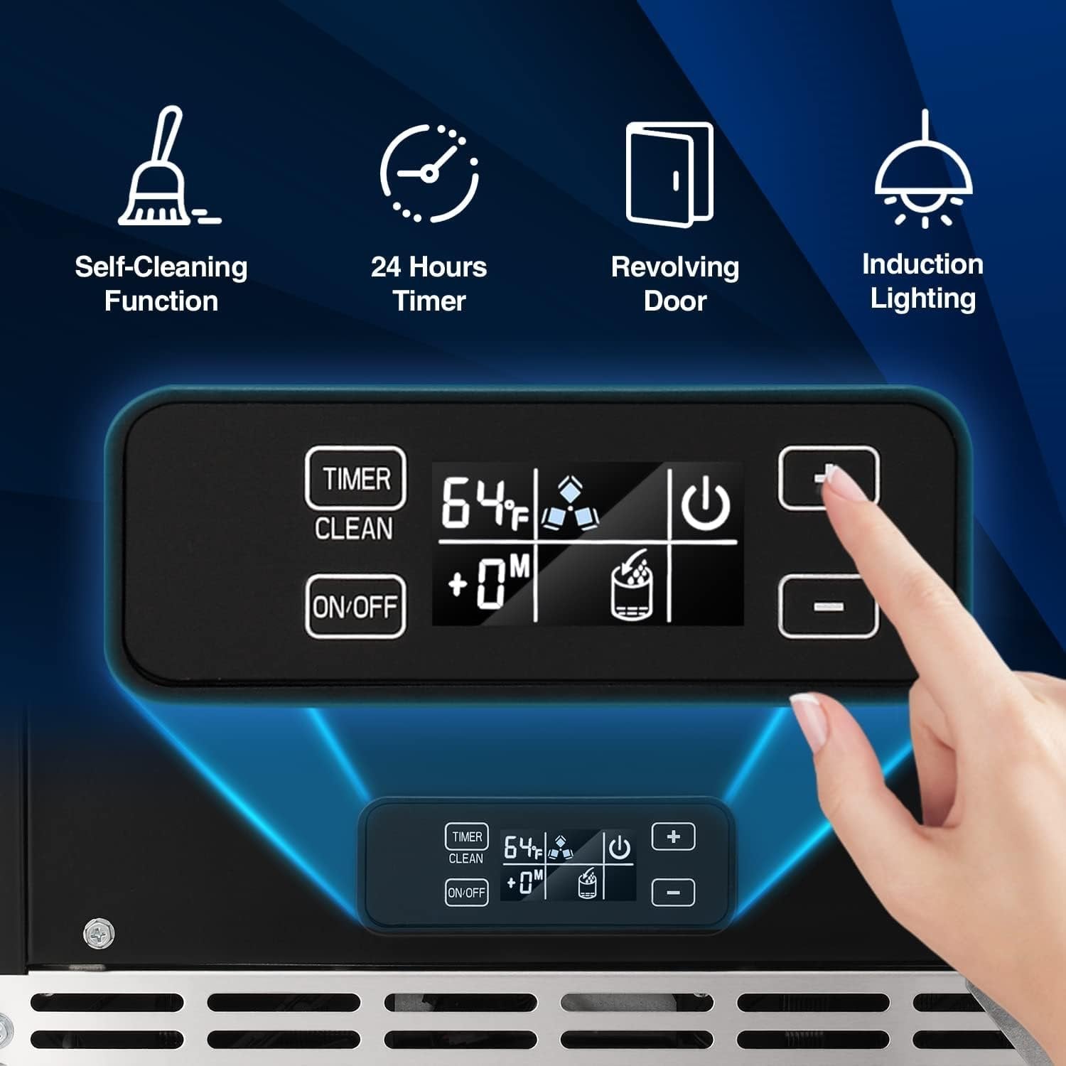 Kismile Commercial Built-in Ice Maker Machine.80Lbs/Day.Under Counter Ice Cube Maker with 24H Timer.Reversible Door.Built-in Freestanding Ice Maker for Home & Office(Silver) - Image 3