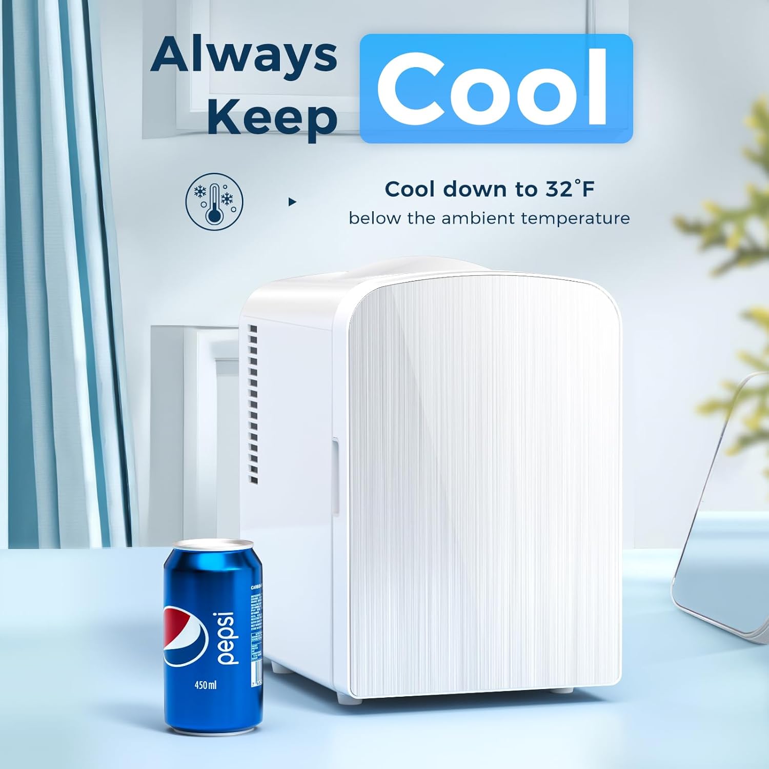 Kismile Compact Refrigerator. Portable Mini Fridge. Skin Care 4L Capacity/6 Cans F3404S - Image 2
