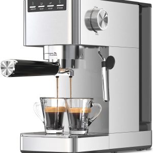 Kismile Espresso Coffee Maker Machine 20 Bar. with Milk Frother Steam Wand CM8032