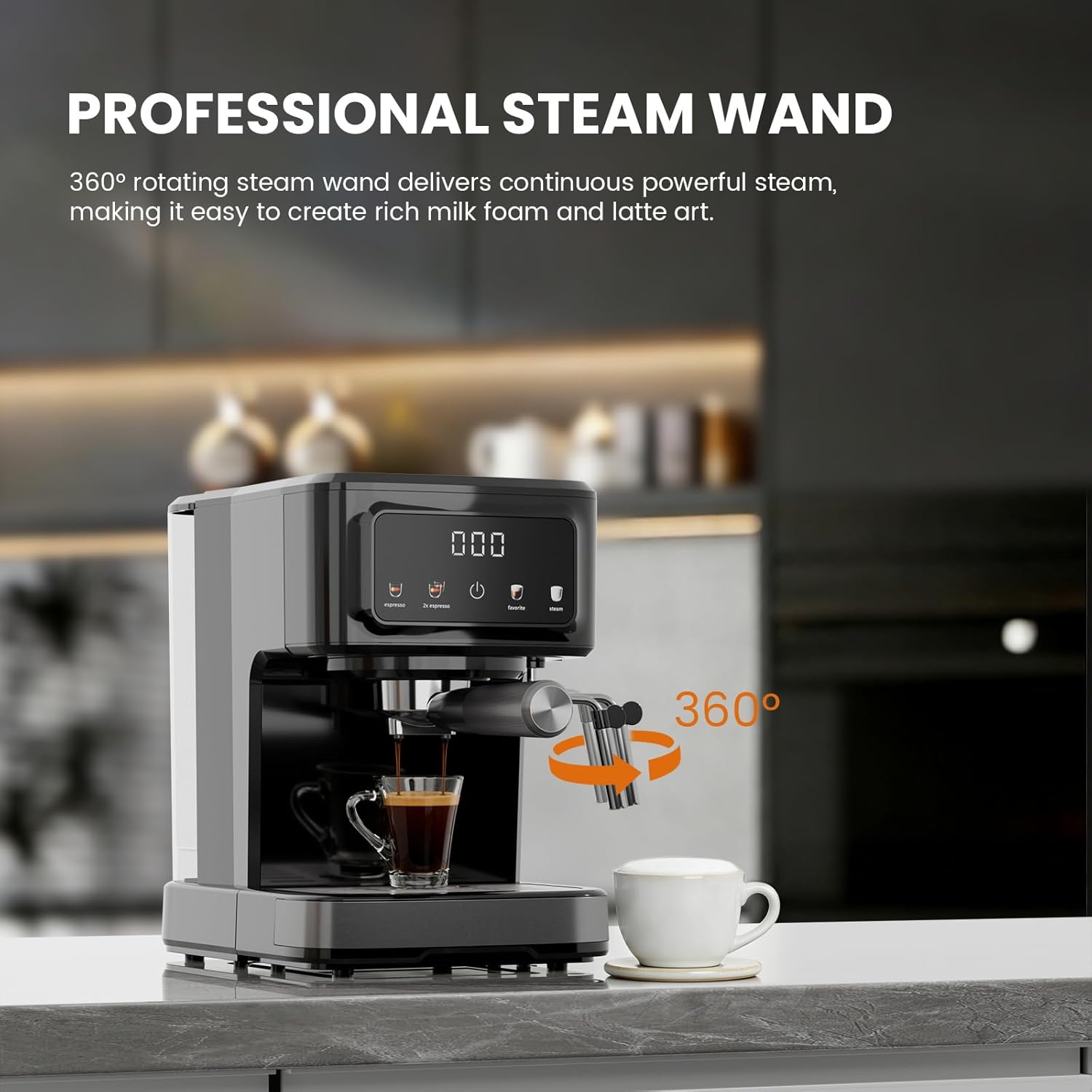 Kismile Espresso Machine with Milk Frother 80501KCM0 - Image 5