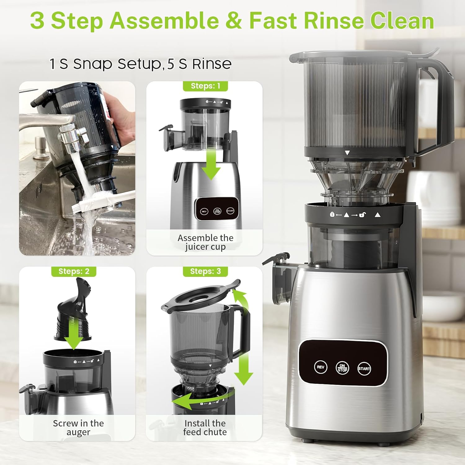 Kismile Juicer Machines with 5.4 Large Feed Chute 27120KJU0 - Image 7