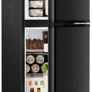Kismile Mini Fridge 3.1Cu.Ft Compact Refrigerator 2-Doors Freezer