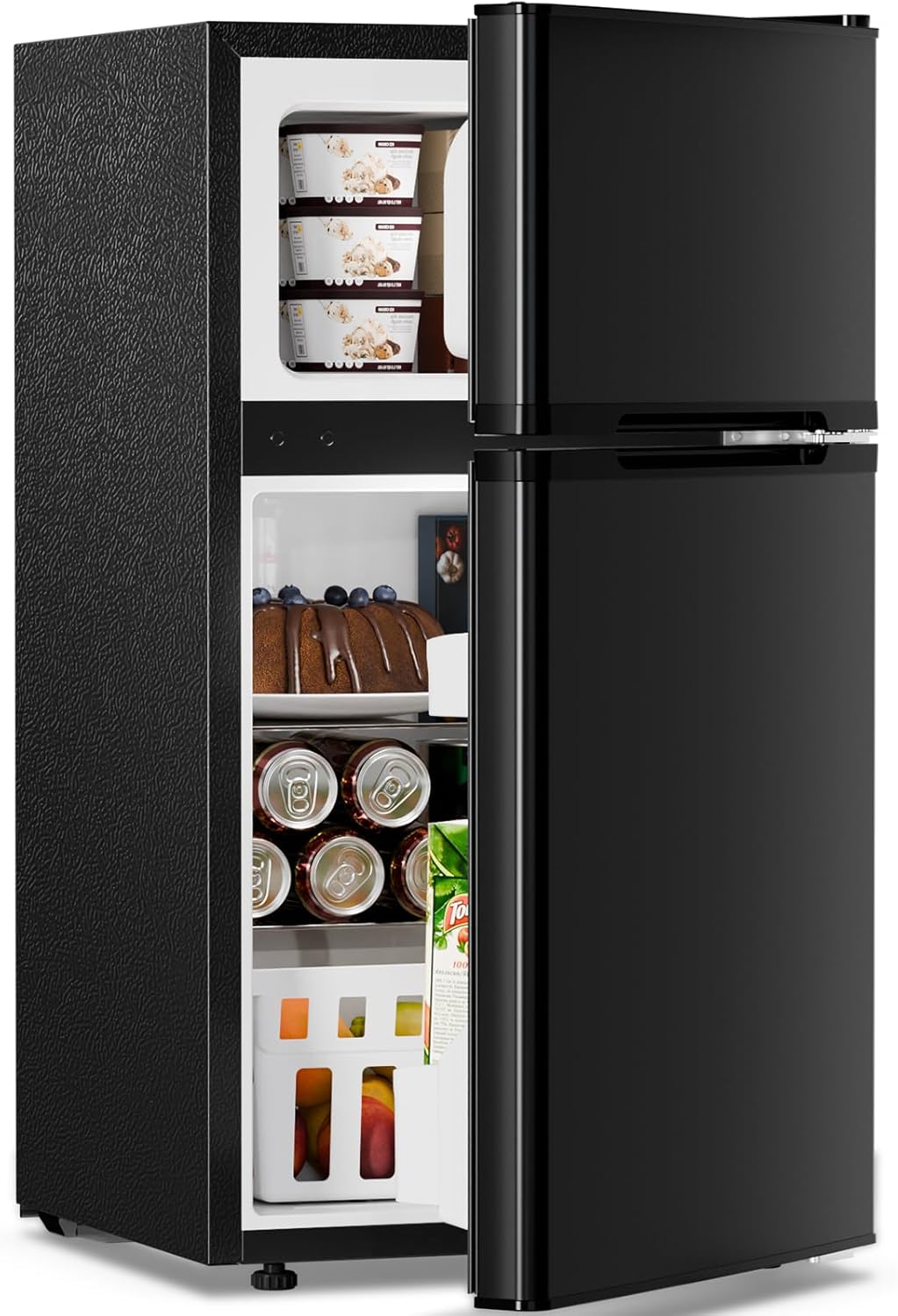 Kismile  Mini Fridge 3.1Cu.Ft Compact Refrigerator 2-Doors Freezer