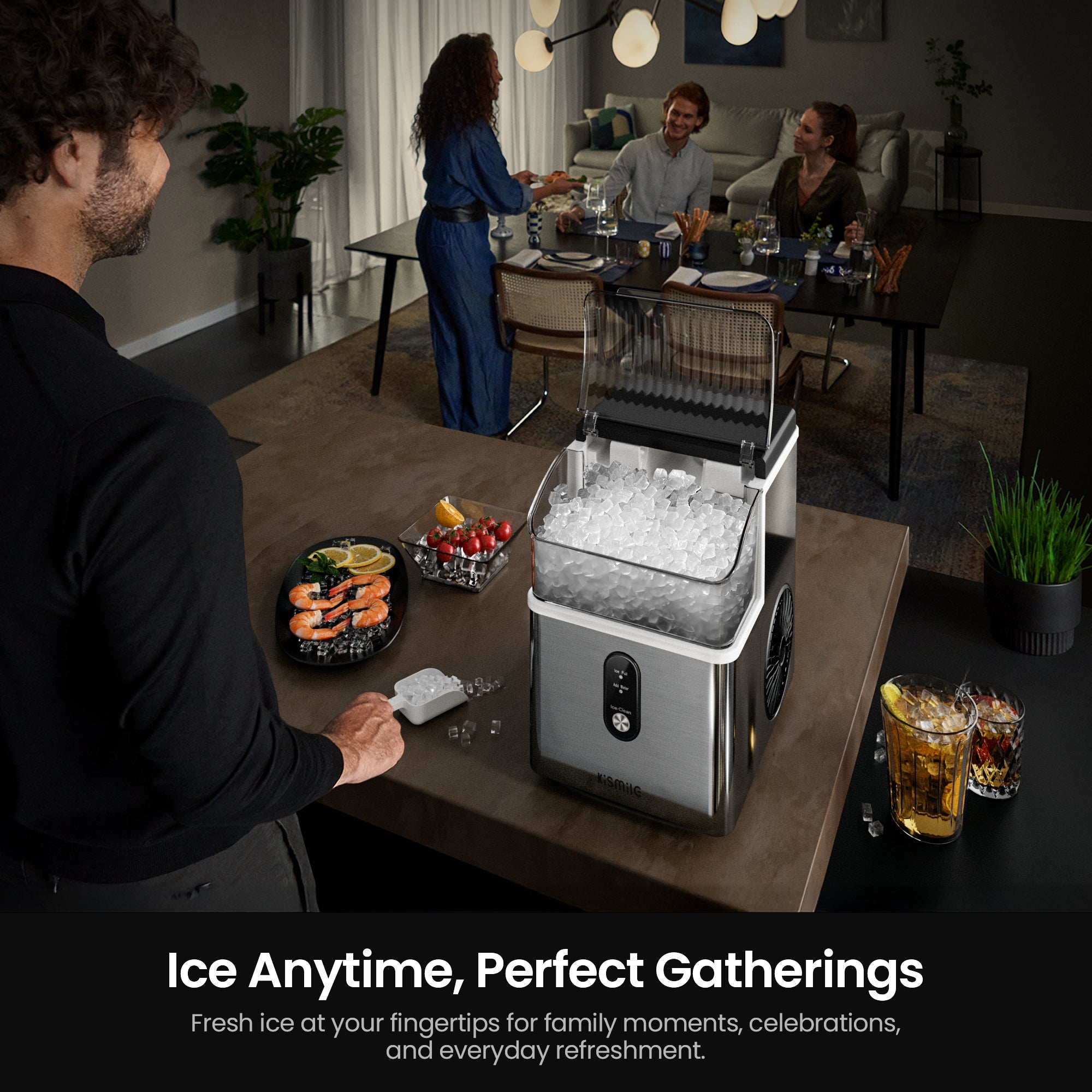 Kismile Nugget Ice Makers Countertop IM5815NB - Image 11