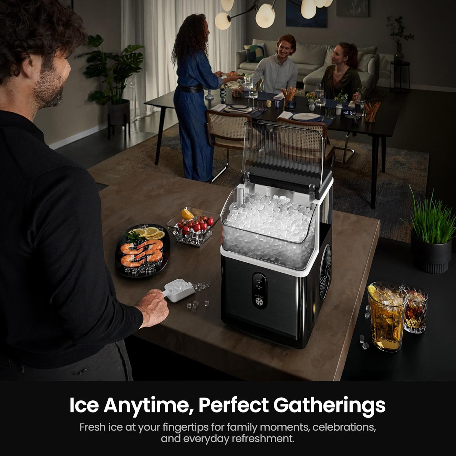 Kismile Nugget Ice Makers Countertop IM5815NB - Image 5