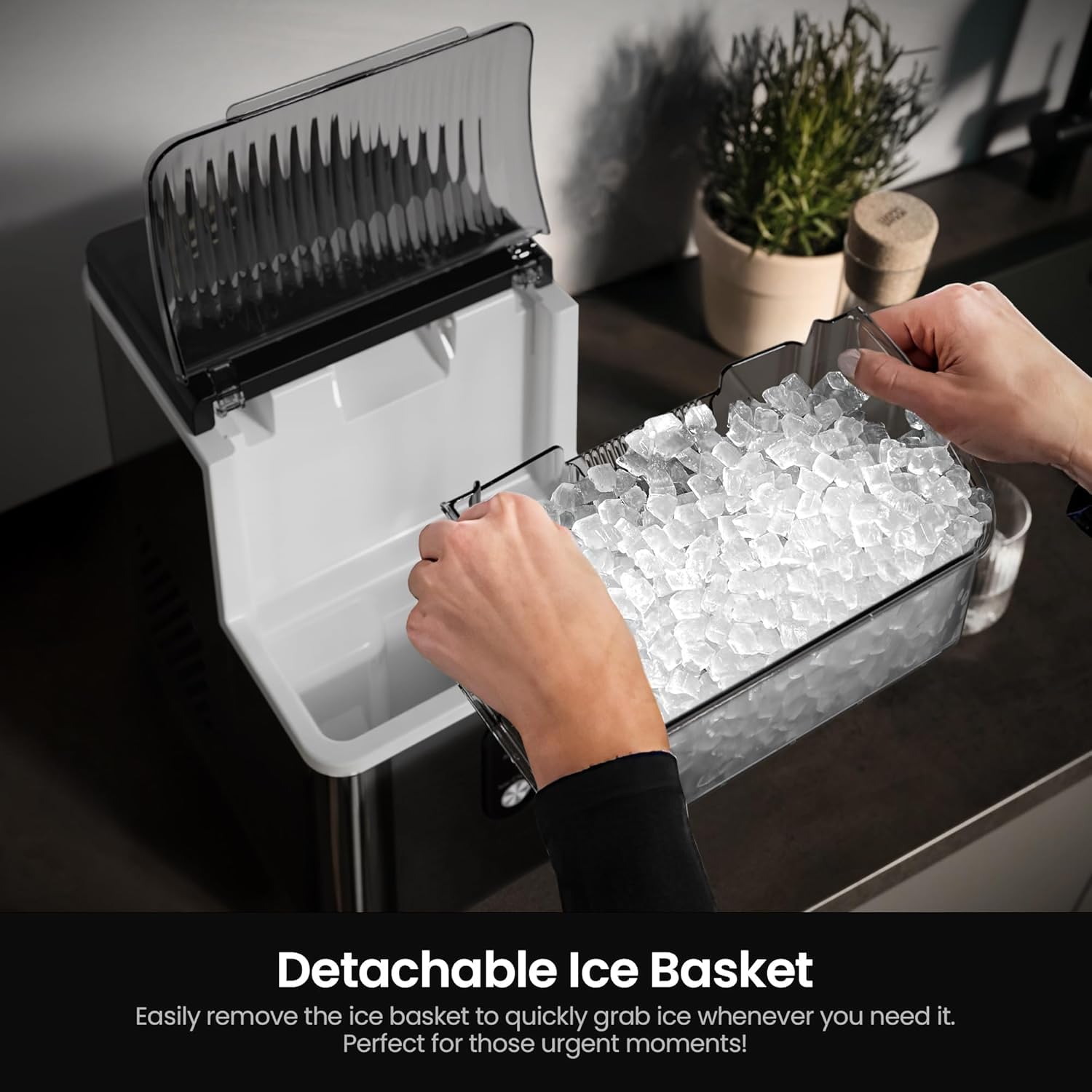 Kismile Nugget Ice Makers Countertop IM5815NB - Image 3