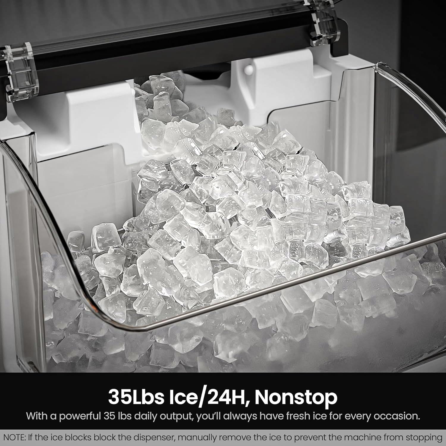 Kismile Nugget Ice Makers Countertop IM5815NB - Image 2