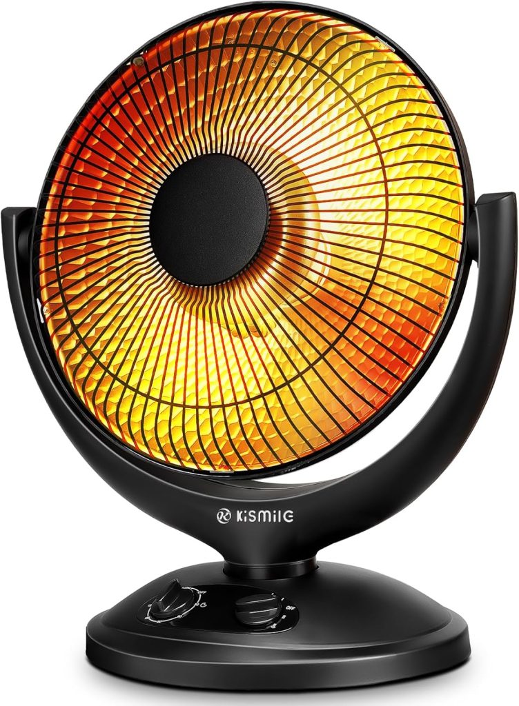 Kismile Oscillating Parabolic Space Heater with Thermostat and Timer R5315