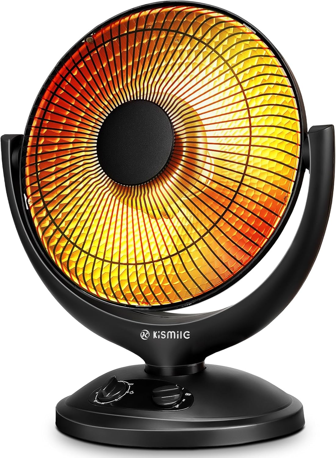 Kismile Oscillating Parabolic Space Heater with Thermostat and Timer R5315