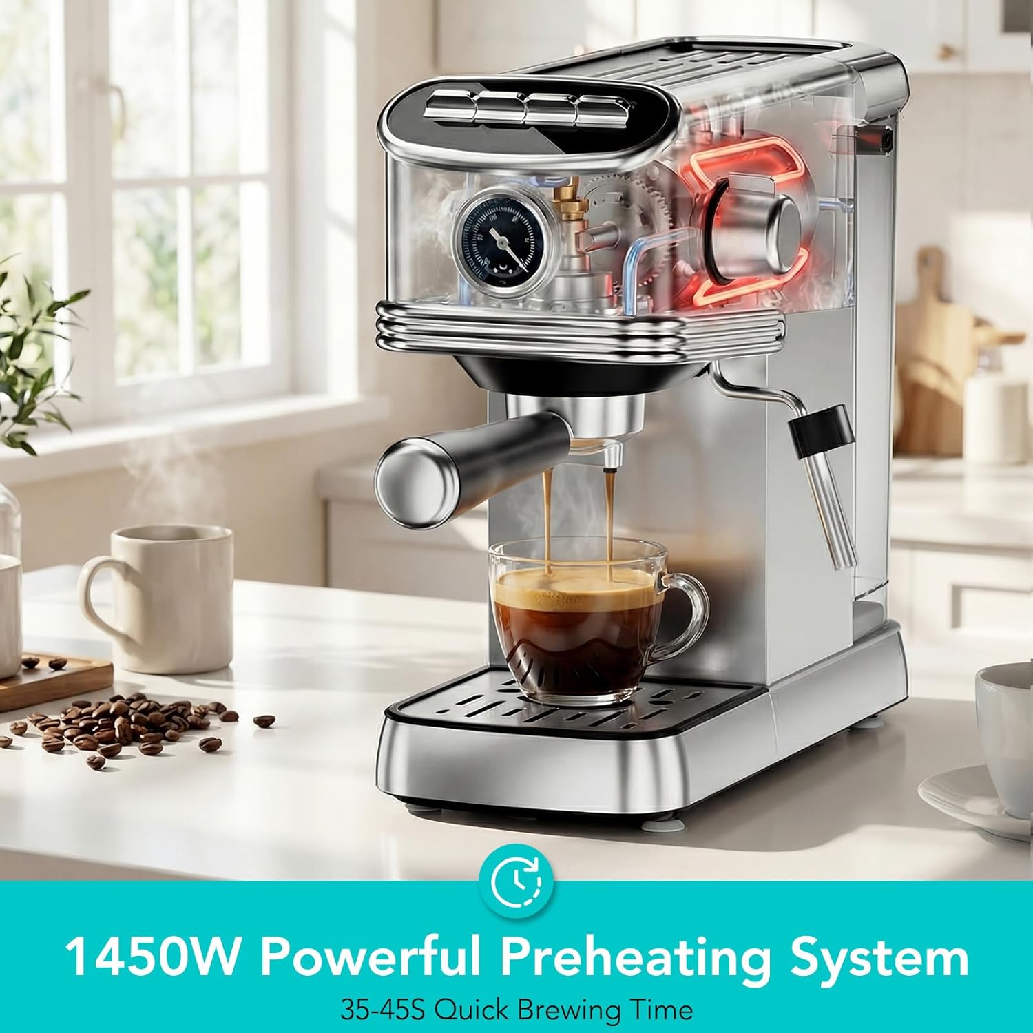 Kismile Stainless Steel Espresso Machine 94223KCM0 - Image 15