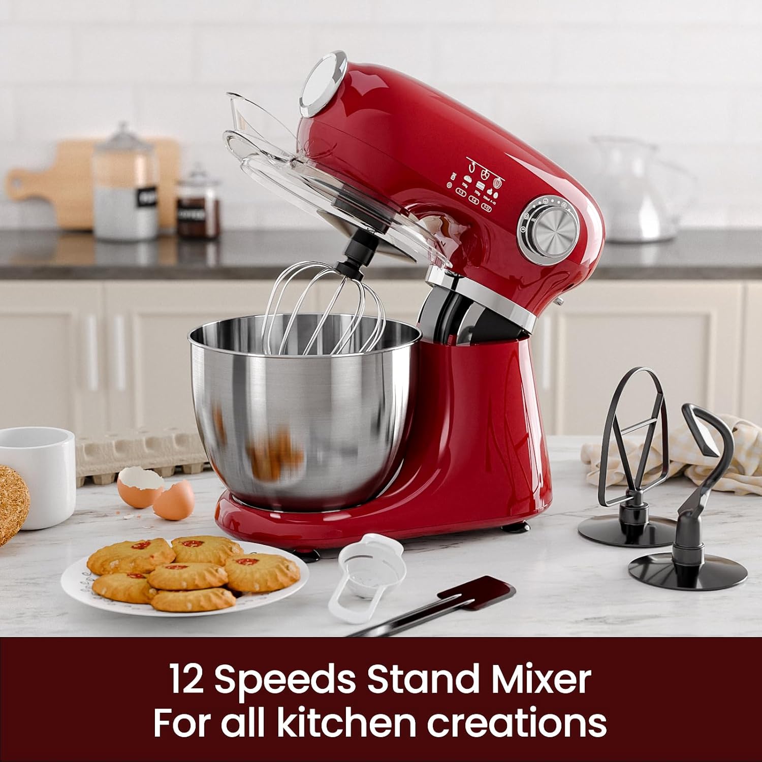 Kismile Stand Mixer. 5.5-Quart Electric Mixer with 12 Speeds CF3715 - Image 9