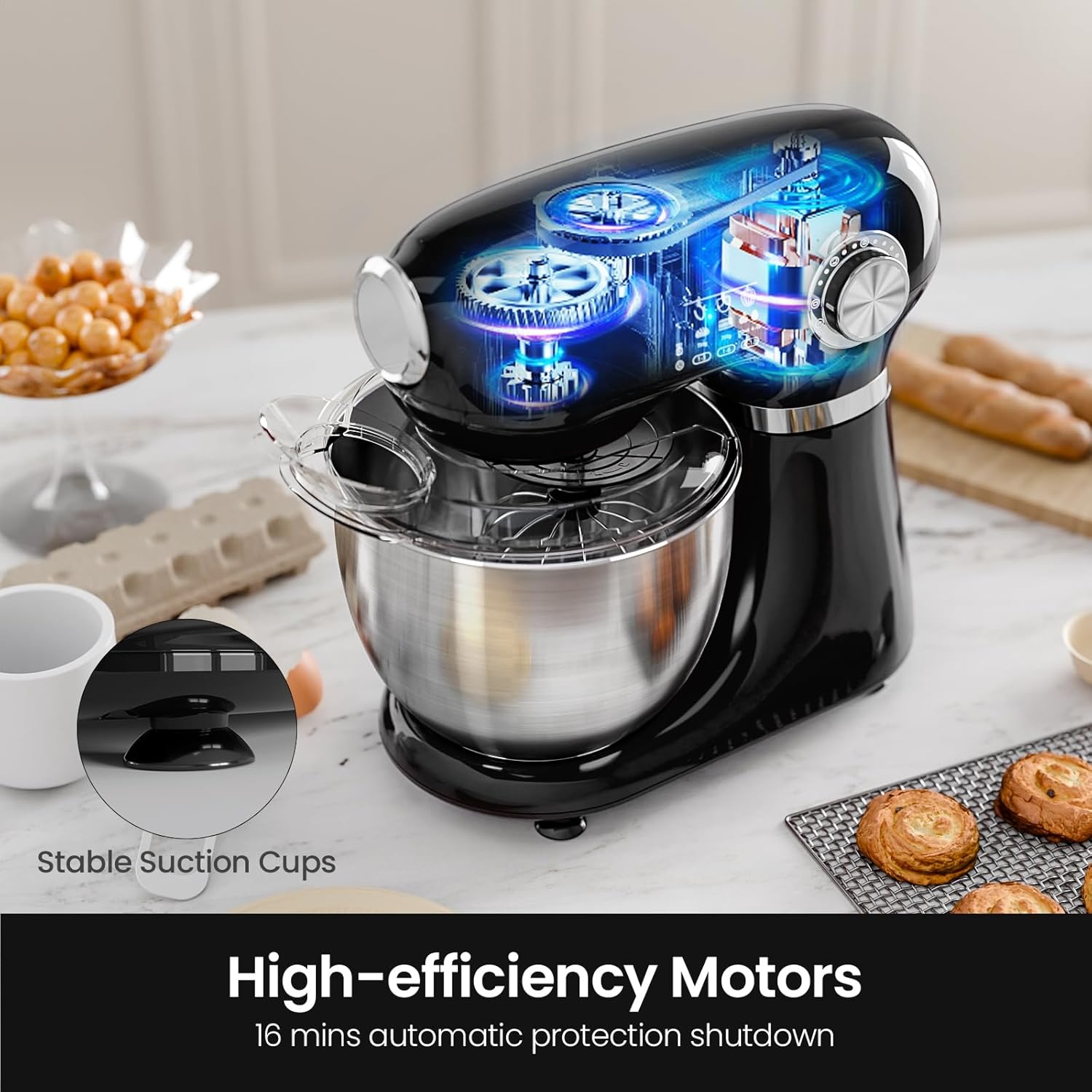 Kismile Stand Mixer. 5.5-Quart Electric Mixer with 12 Speeds CF3715 - Image 5