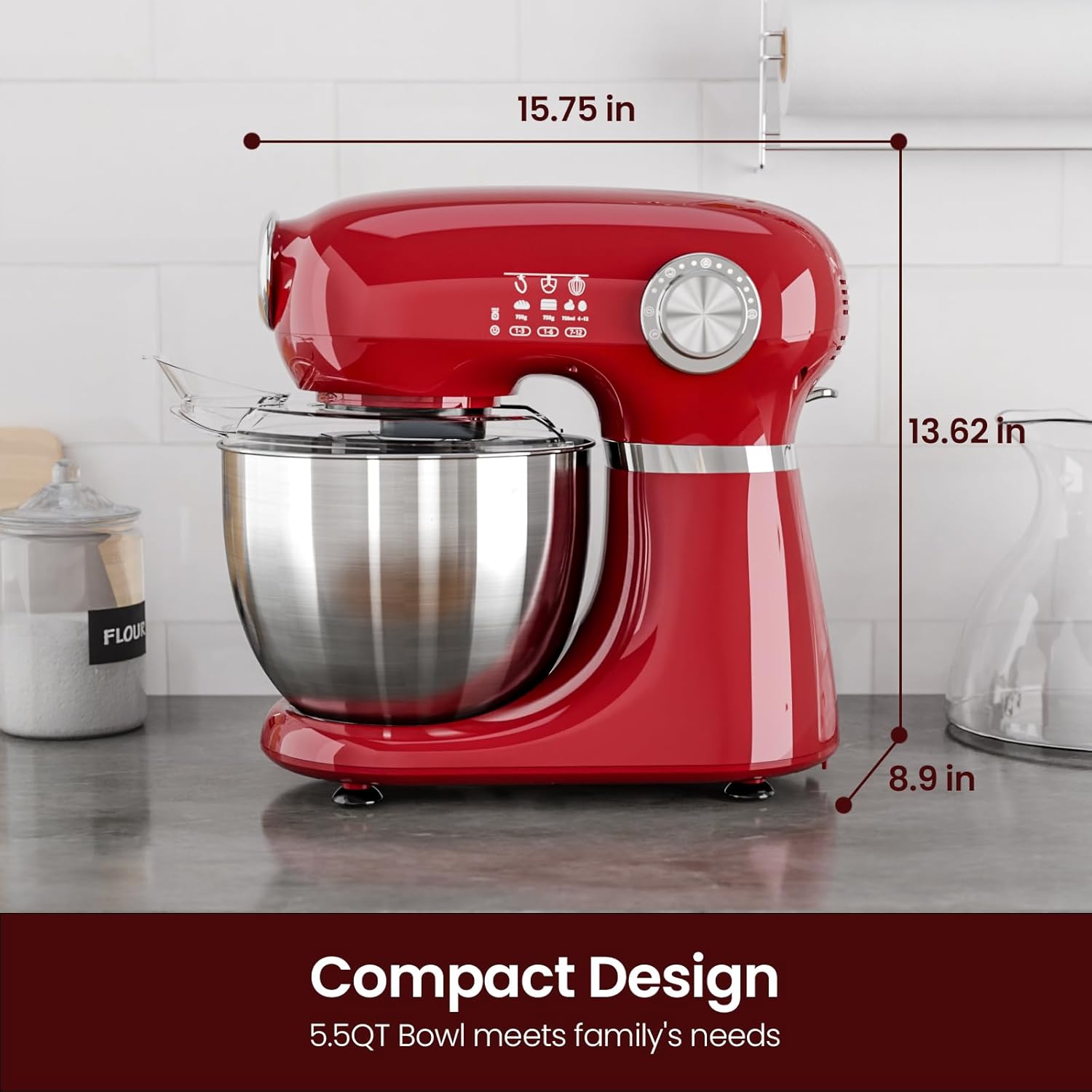 Kismile Stand Mixer. 5.5-Quart Electric Mixer with 12 Speeds CF3715 - Image 14