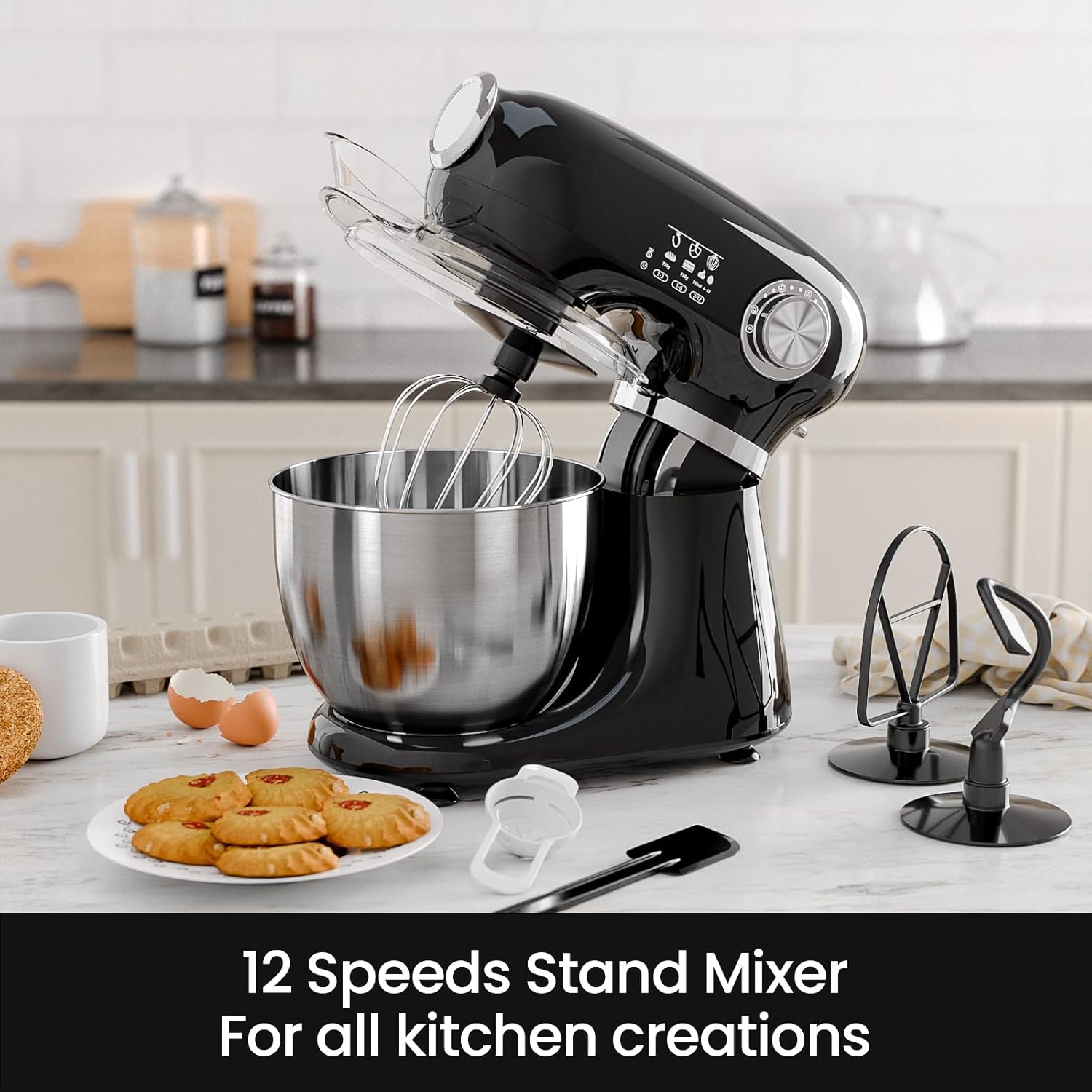 Kismile Stand Mixer. 5.5-Quart Electric Mixer with 12 Speeds CF3715 - Image 2
