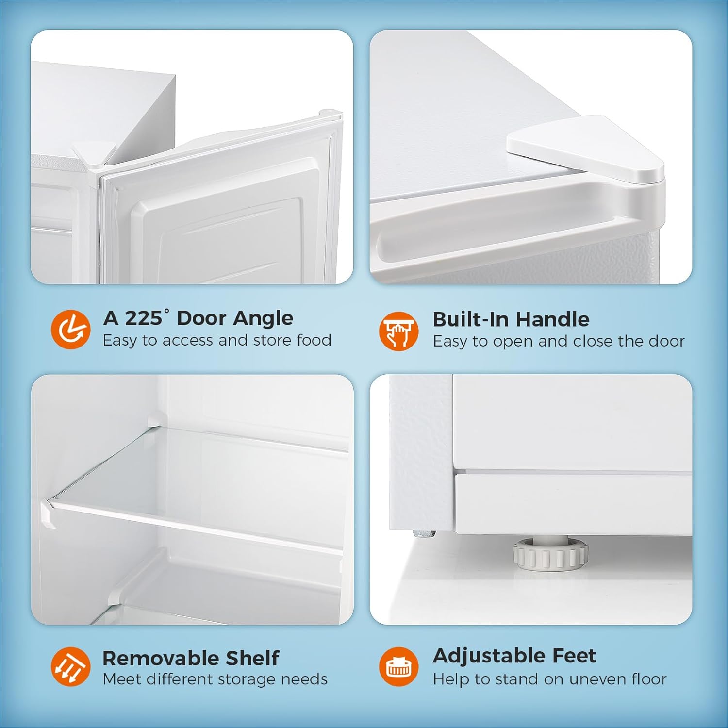 Kismile Upright Freezer. 6.0 Cu.ft Deep Freezer D58165-WHITE - Image 4