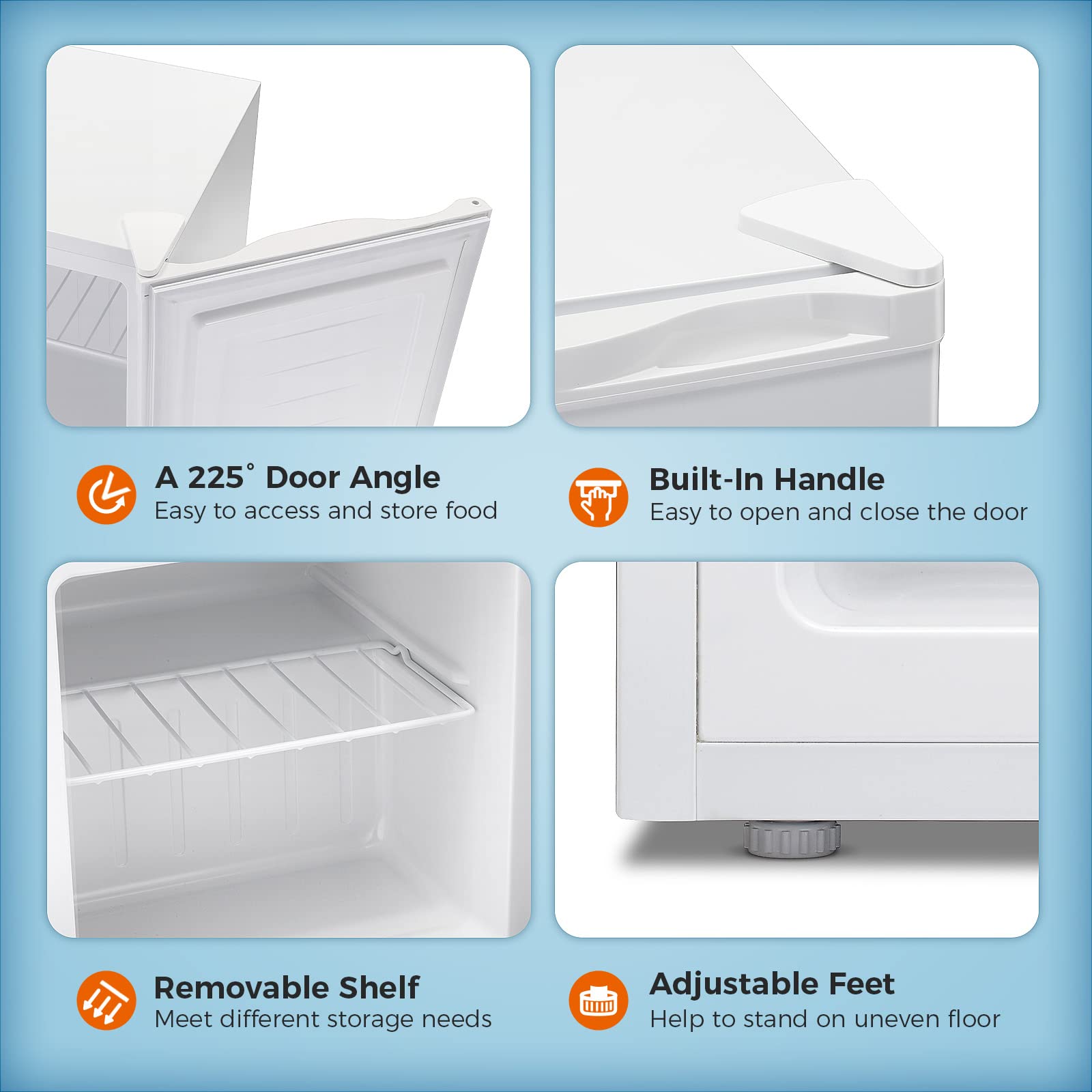 Kismile Upright Freezer.3.0 Cu.ft Mini Freezer with Reversible Single Door - Image 40
