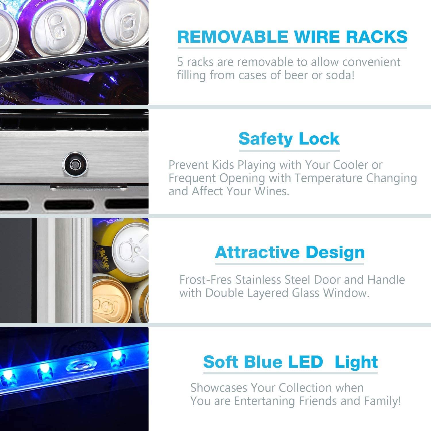 15 Inch Built-in Mini Fridge Beverage Refrigerator W5174C - Image 10