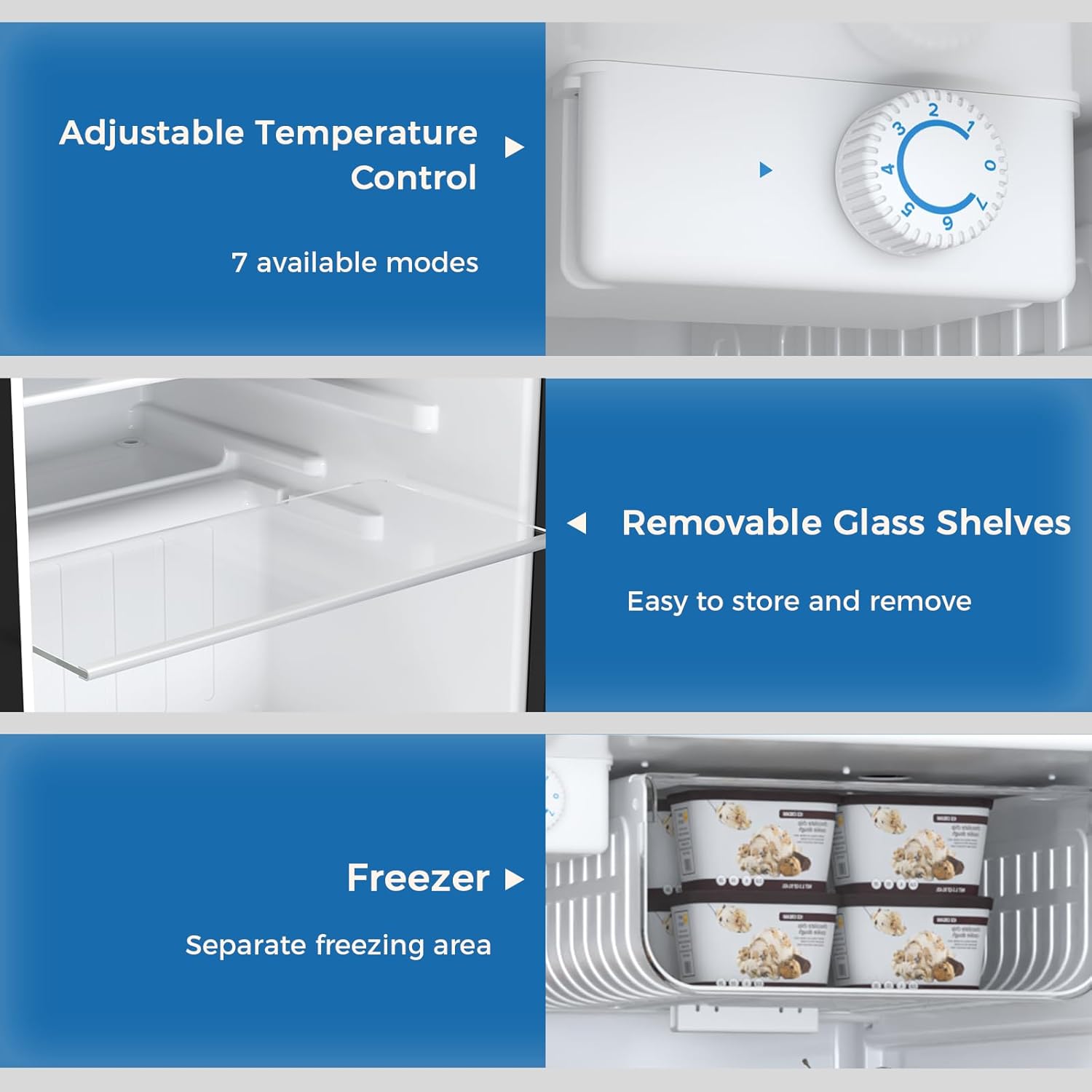 Mini Compact Refrigerator with Freezer. 2.6 Cu.Ft 58070RRE0 - Image 5