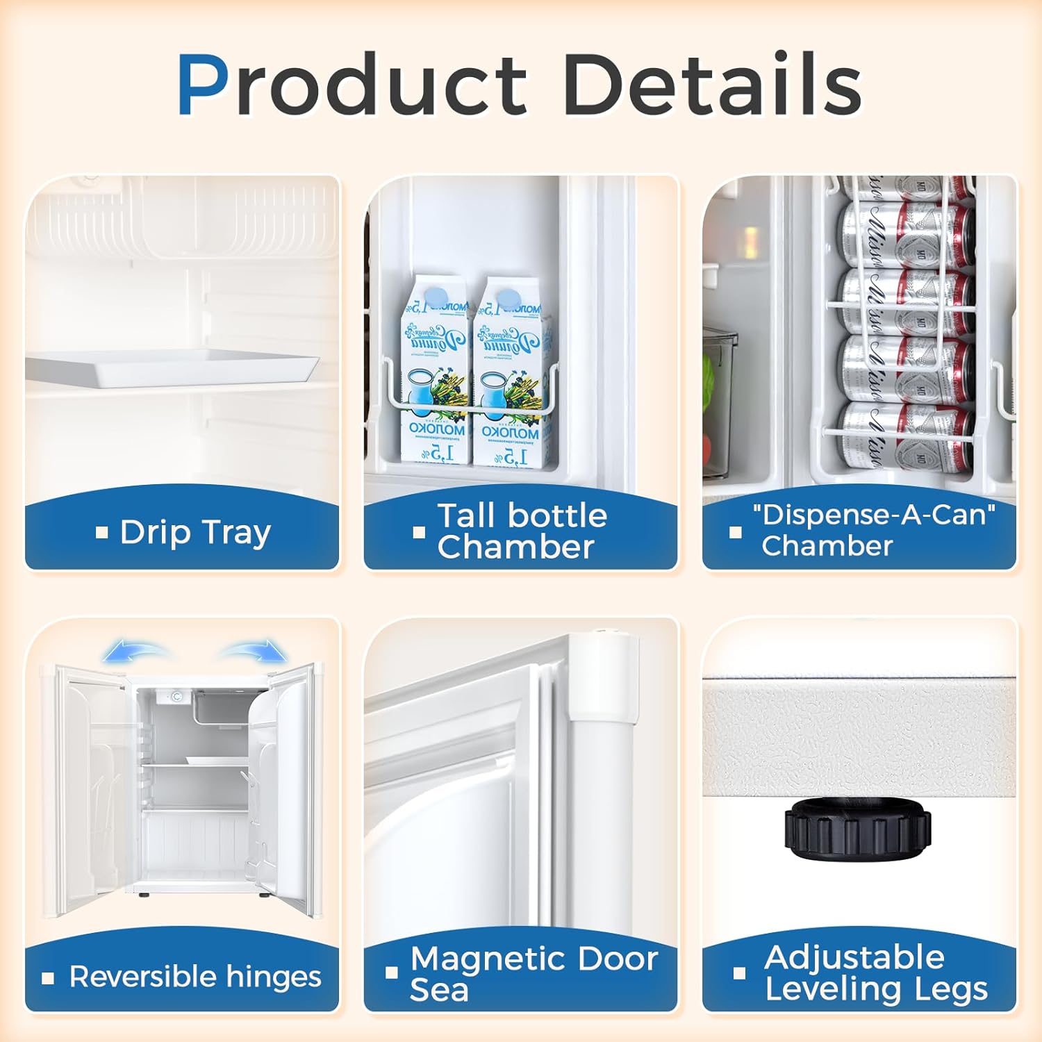 Mini Compact Refrigerator with Freezer. 2.6 Cu.Ft 58070RRE0 - Image 11