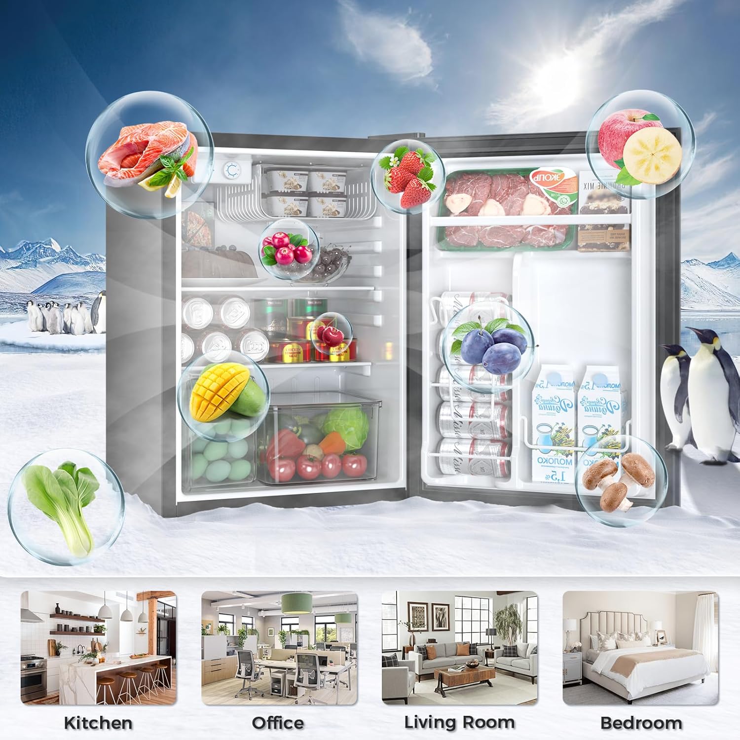 Mini Compact Refrigerator with Freezer. 2.6 Cu.Ft 58070RRE0 - Image 7