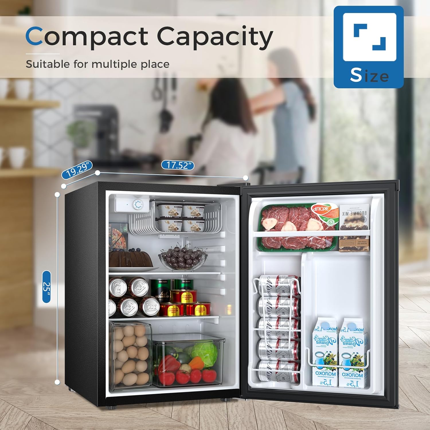 Mini Compact Refrigerator with Freezer. 2.6 Cu.Ft 58070RRE0 - Image 3