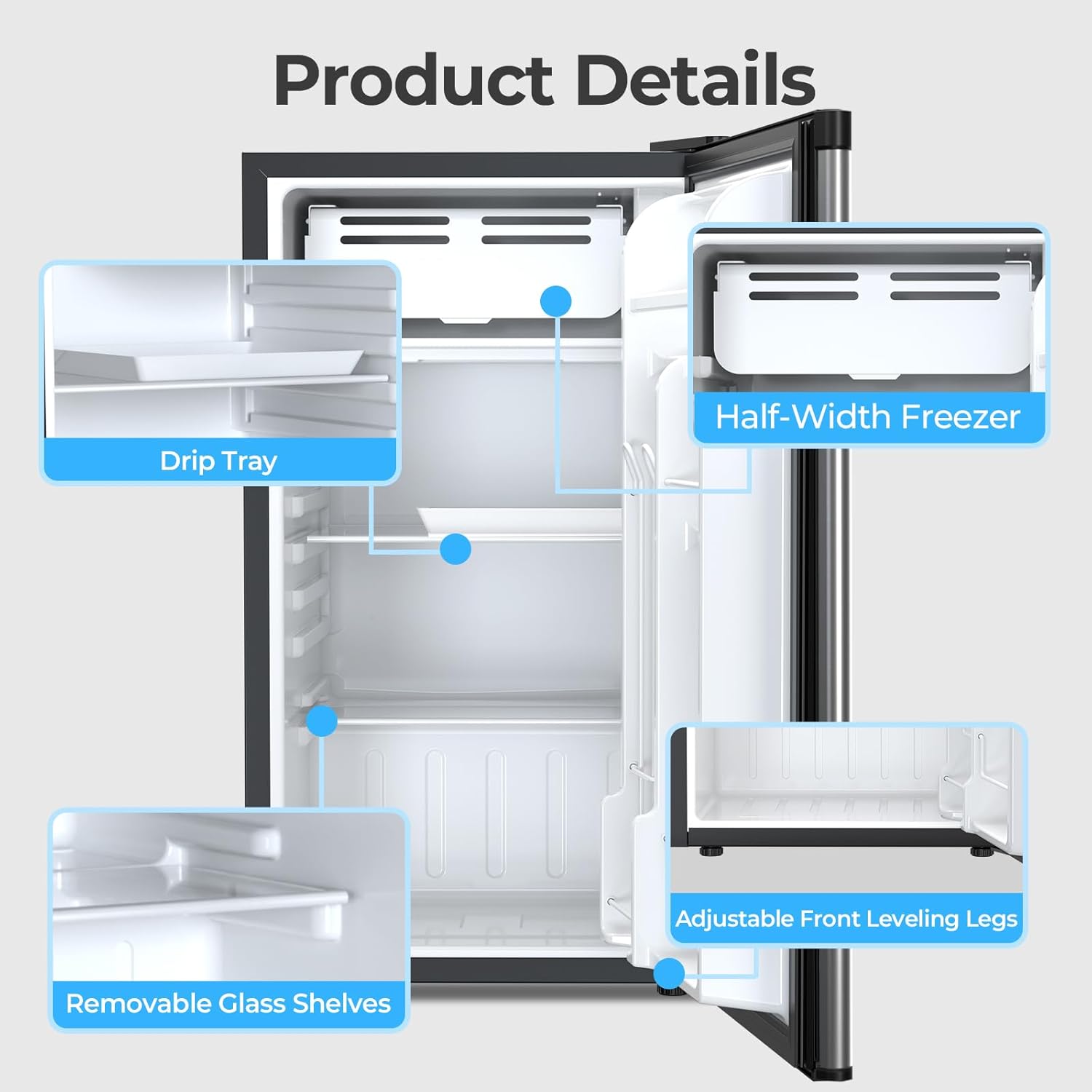 Mini Compact Refrigerator with Freezer. 2.6 Cu.Ft 58070RRE0 - Image 19