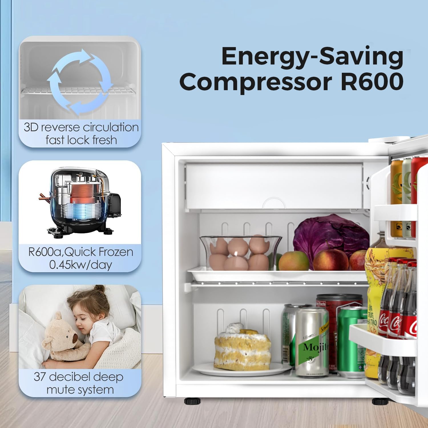 2.63.2 cu. ft Mini Fridge with Freezer - Image 10