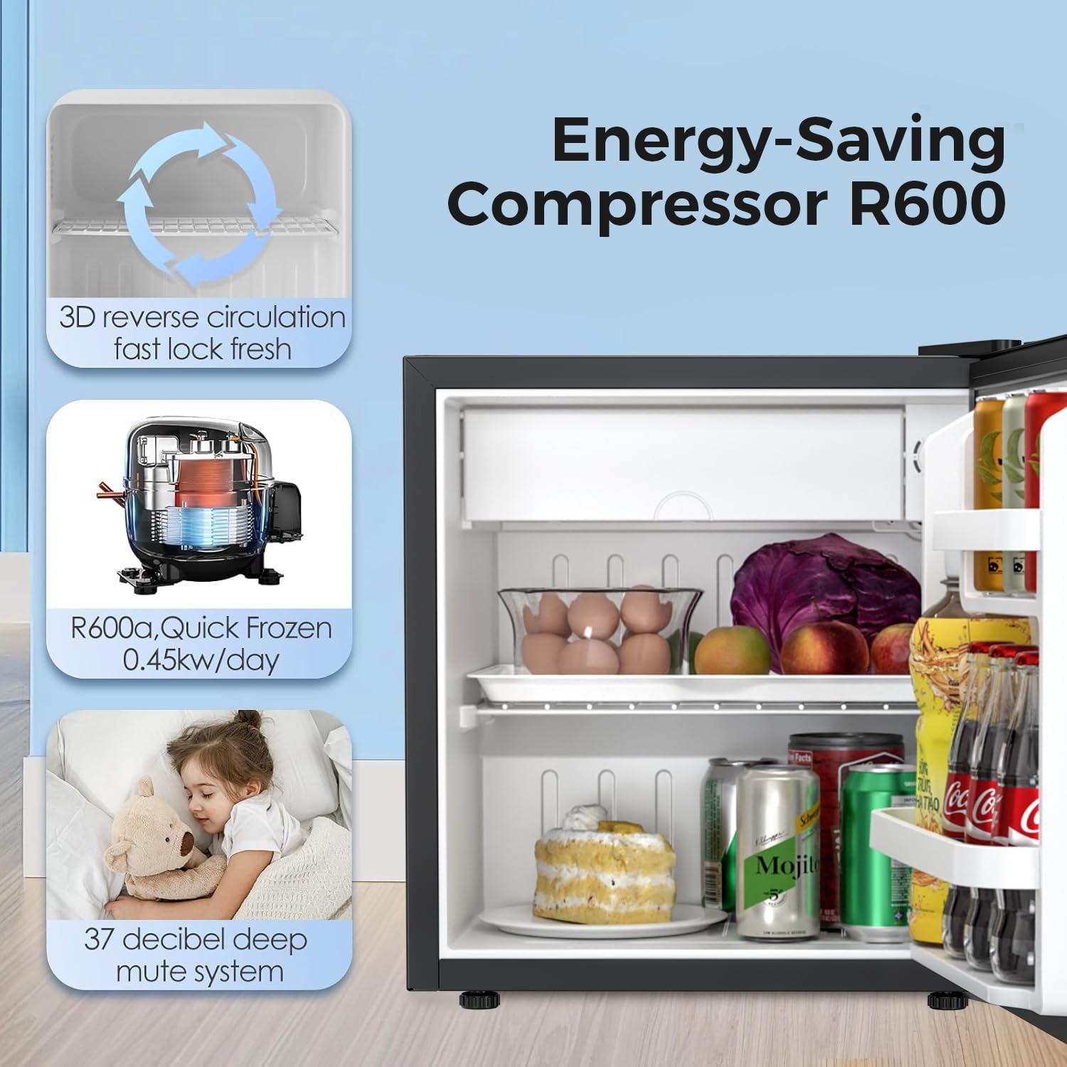 2.63.2 cu. ft Mini Fridge with Freezer - Image 3