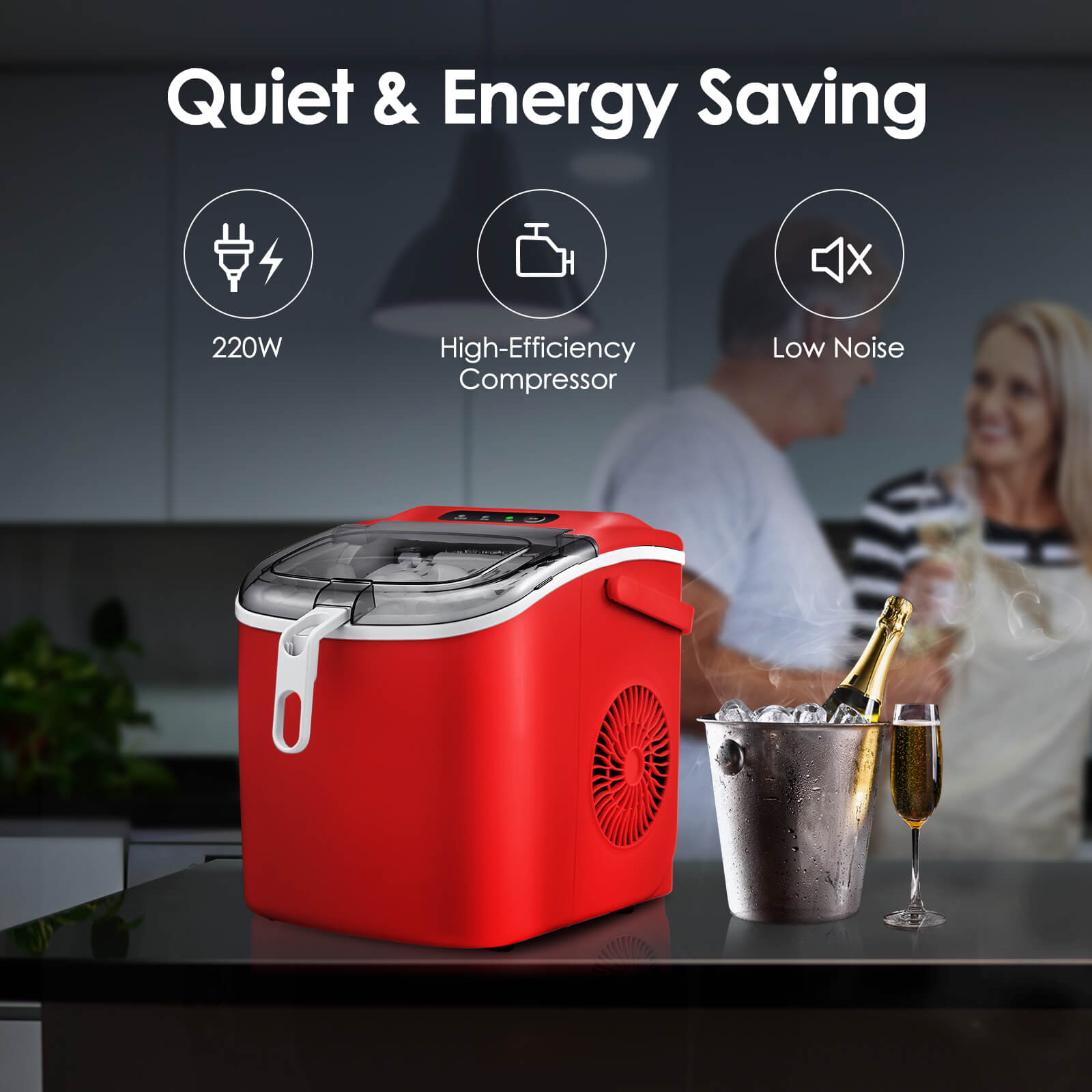Portable Ice Maker with Handle Z5822H - Image 13