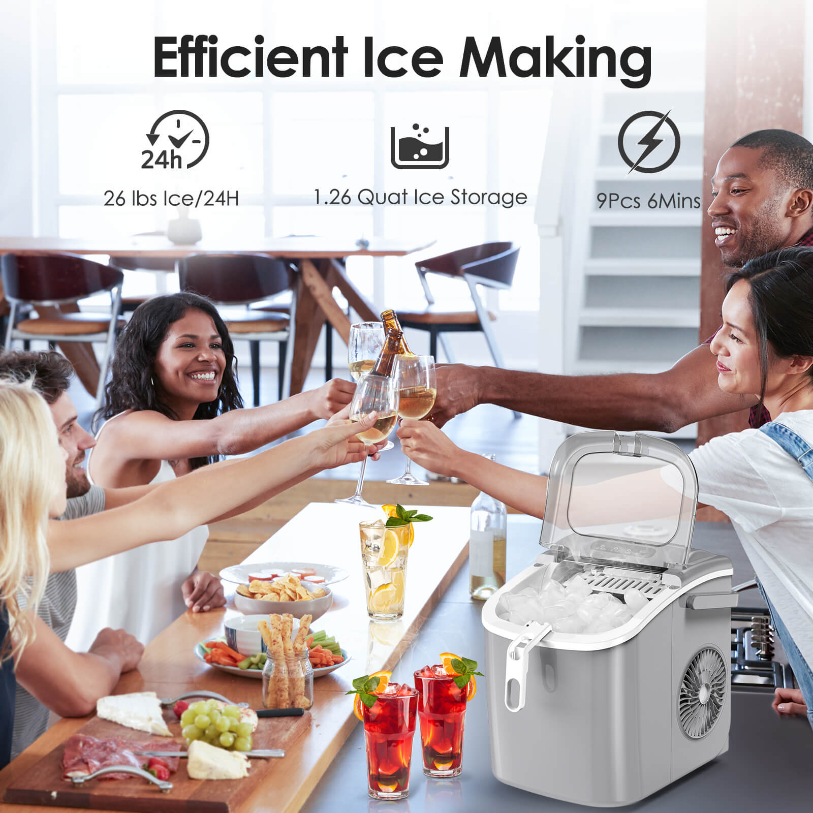 Portable Ice Maker with Handle Z5822H - Image 23